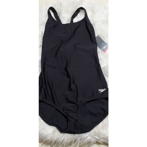 NWT Speedo Black Full Coverage - Size 10 - Picture 1 of 6